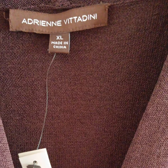 Adrienne Vittadini Black V-Neck Cap Sleeve Midi Dress XL NWT - Picture 2 of 5